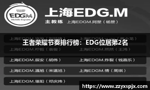 王者荣耀节奏排行榜：EDG位居第2名